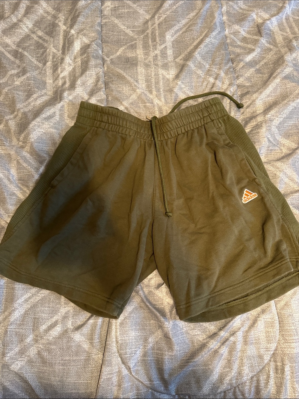 adidas Men’s Olive Athletic Drawstring Shorts